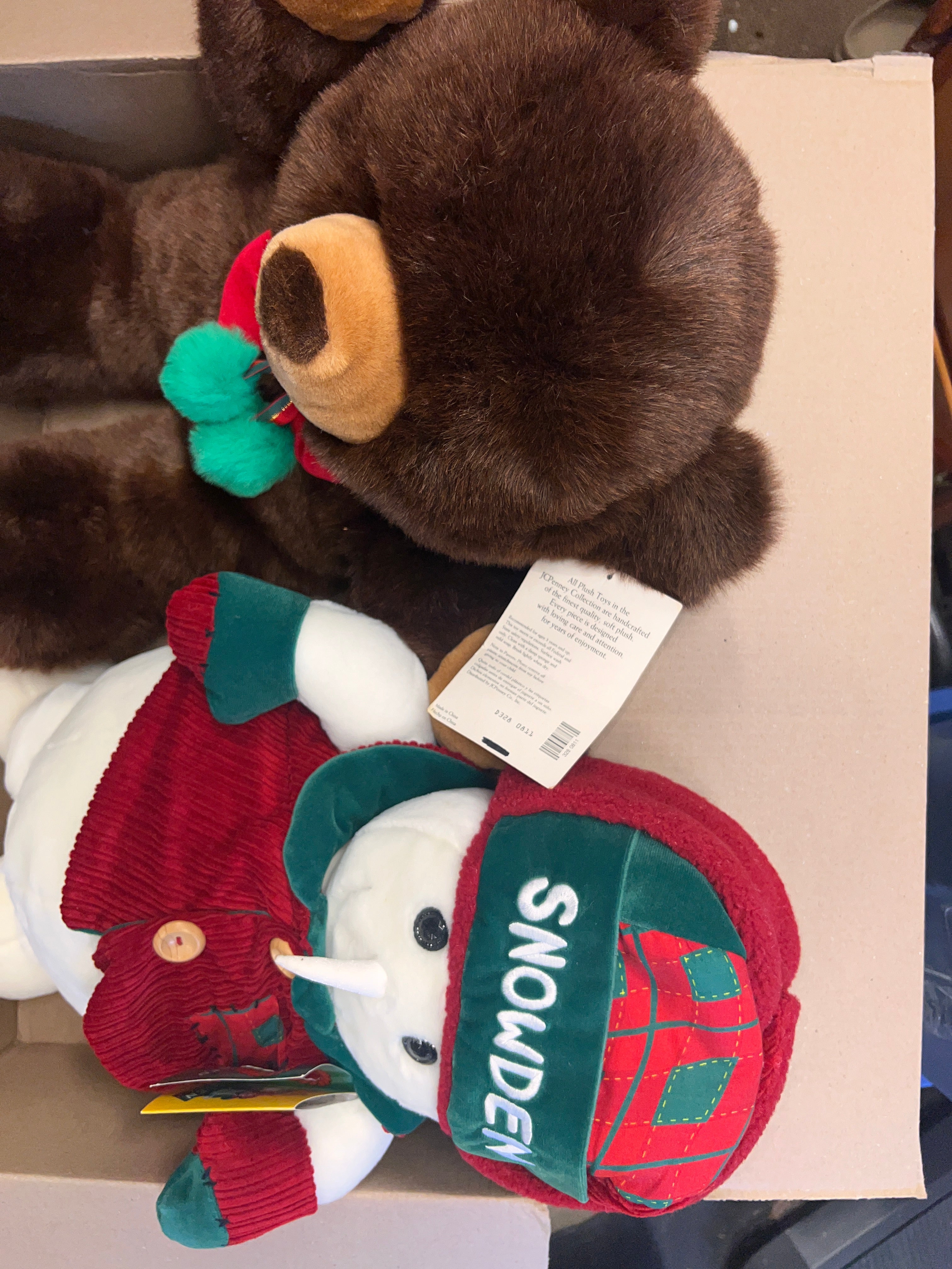 JC Penney 1990s Gift Bear and Snowden 1998 Collectible stuffed Bear Toy
