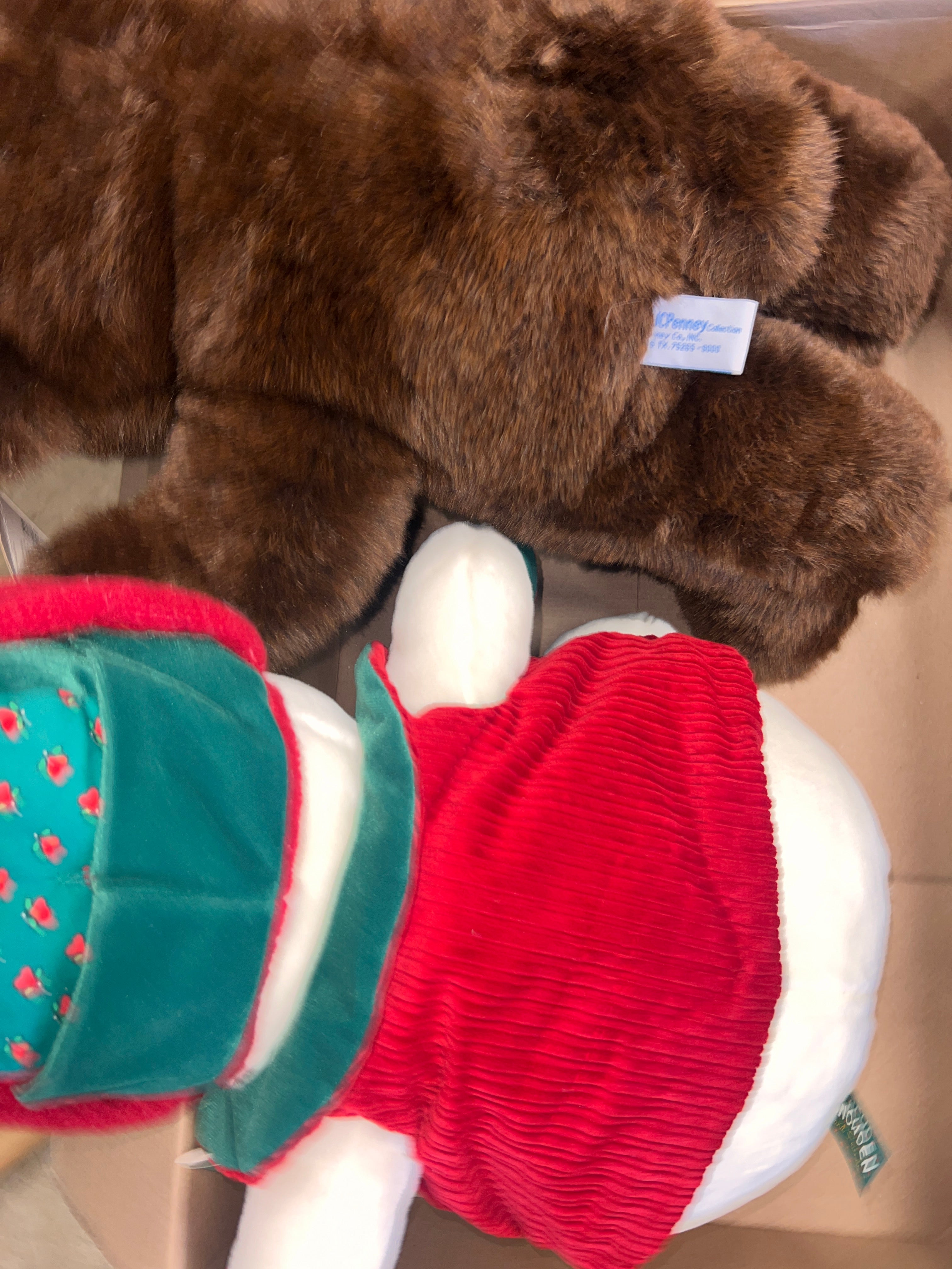 JC Penney 1990s Gift Bear and Snowden 1998 Collectible stuffed Bear Toy