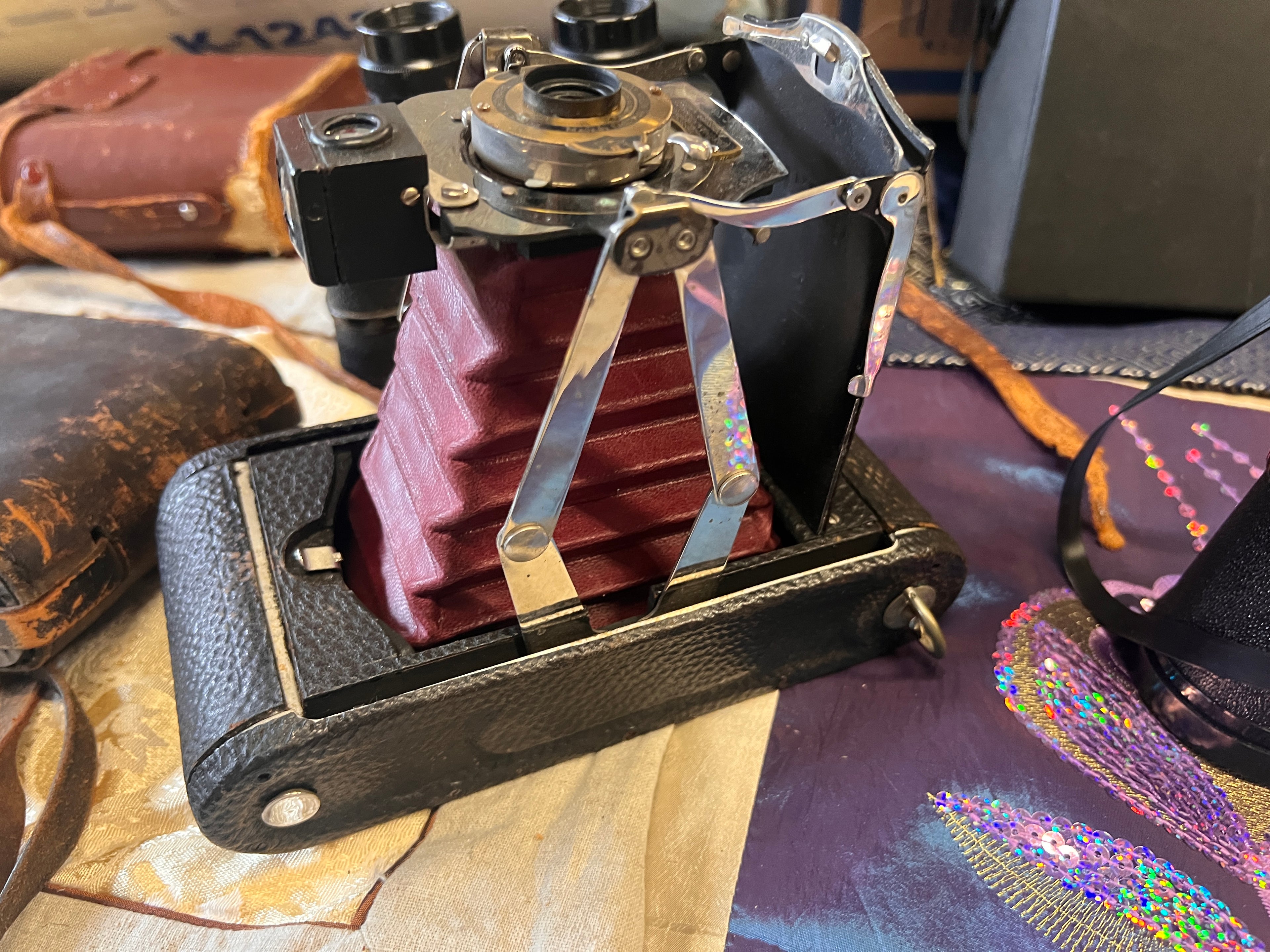 Vintage Optics Lot - Binoculars Mikron & Kodak Pocket Automatic Camera with Cases