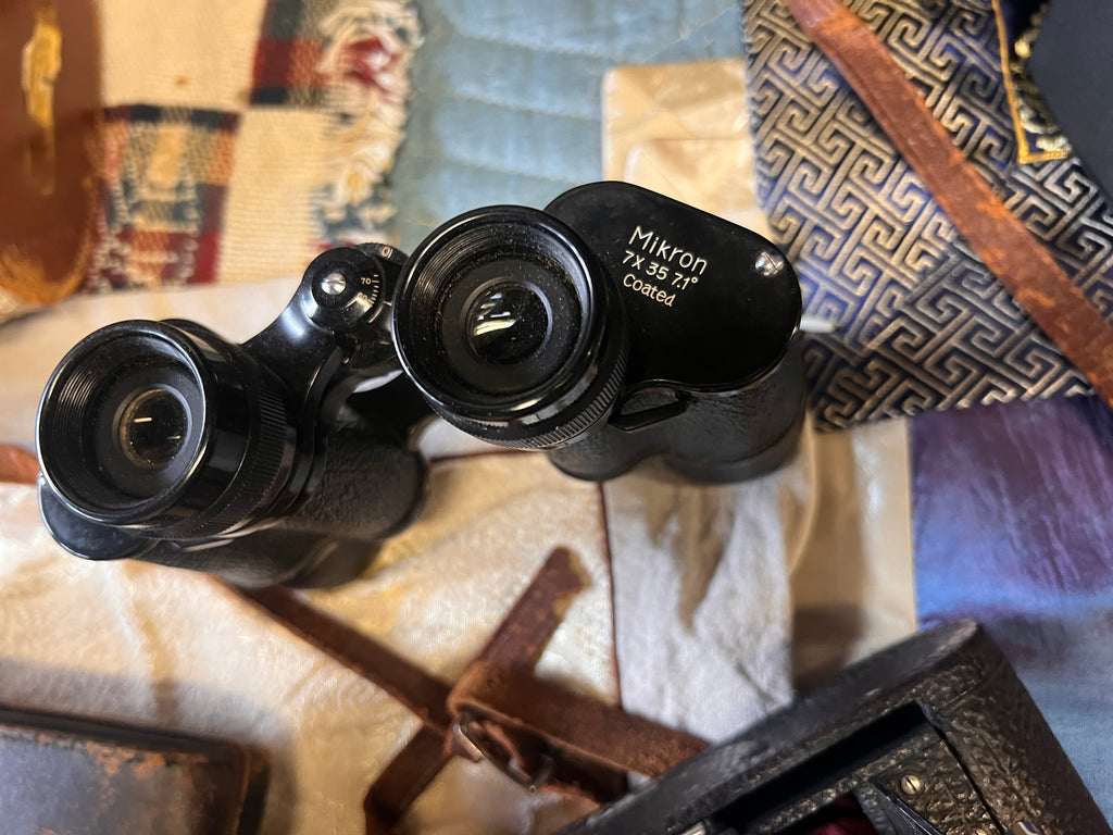 Vintage Optics Lot - Binoculars Mikron & Kodak Pocket Automatic Camera with Cases