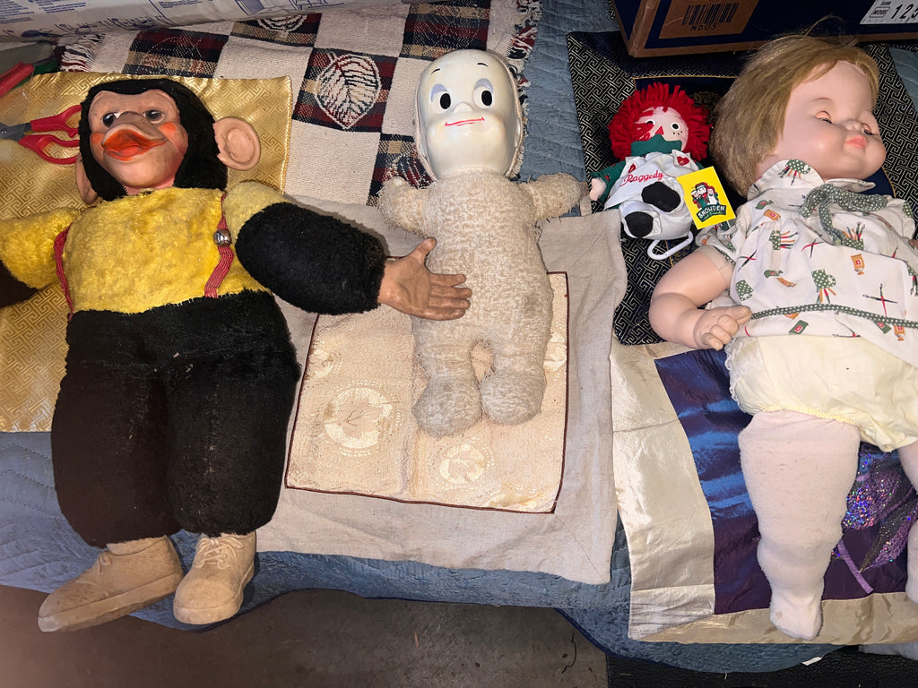 Antique Doll Lot (Zippy Chimp, Casper Ghost, Snowden Raggedy Ann, Artist Baby Doll)