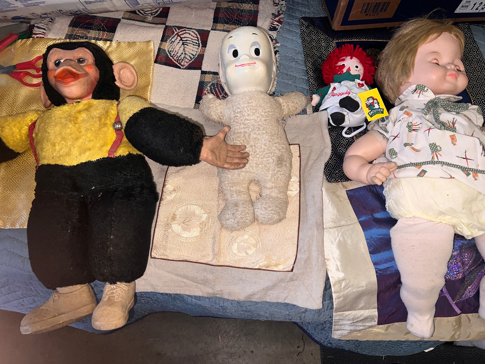 Antique Doll Lot (Zippy Chimp, Casper Ghost, Snowden Raggedy Ann, Artist Baby Doll)