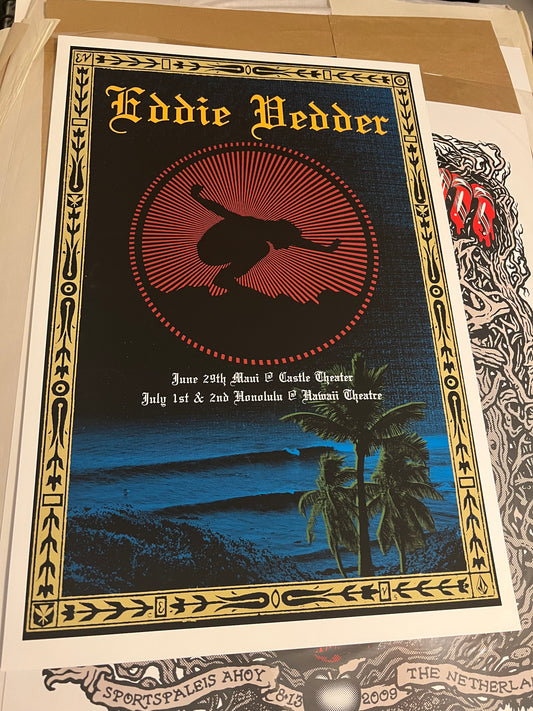 Eddie Vedder 2009 Maui Honolulu Hawaii Poster