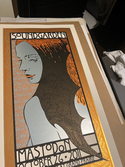 Pearl Jam Poster Oct 26 2011 Mastodon Rare 18x33 SIGNED