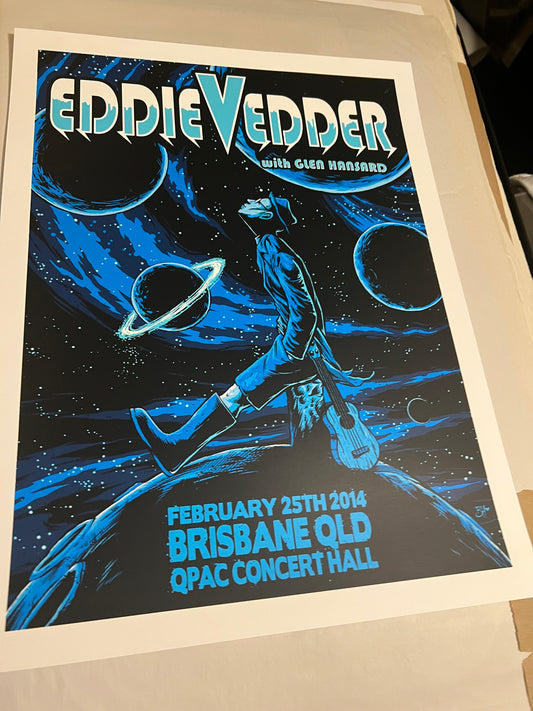 Eddie Vedder with Hansard Feb 25 2014 Brisbane 18x24