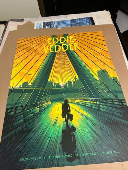 Eddie Vedder Mar 29th 2018 Sao Paulo Brazil 18x24 Dan Mumford Poster