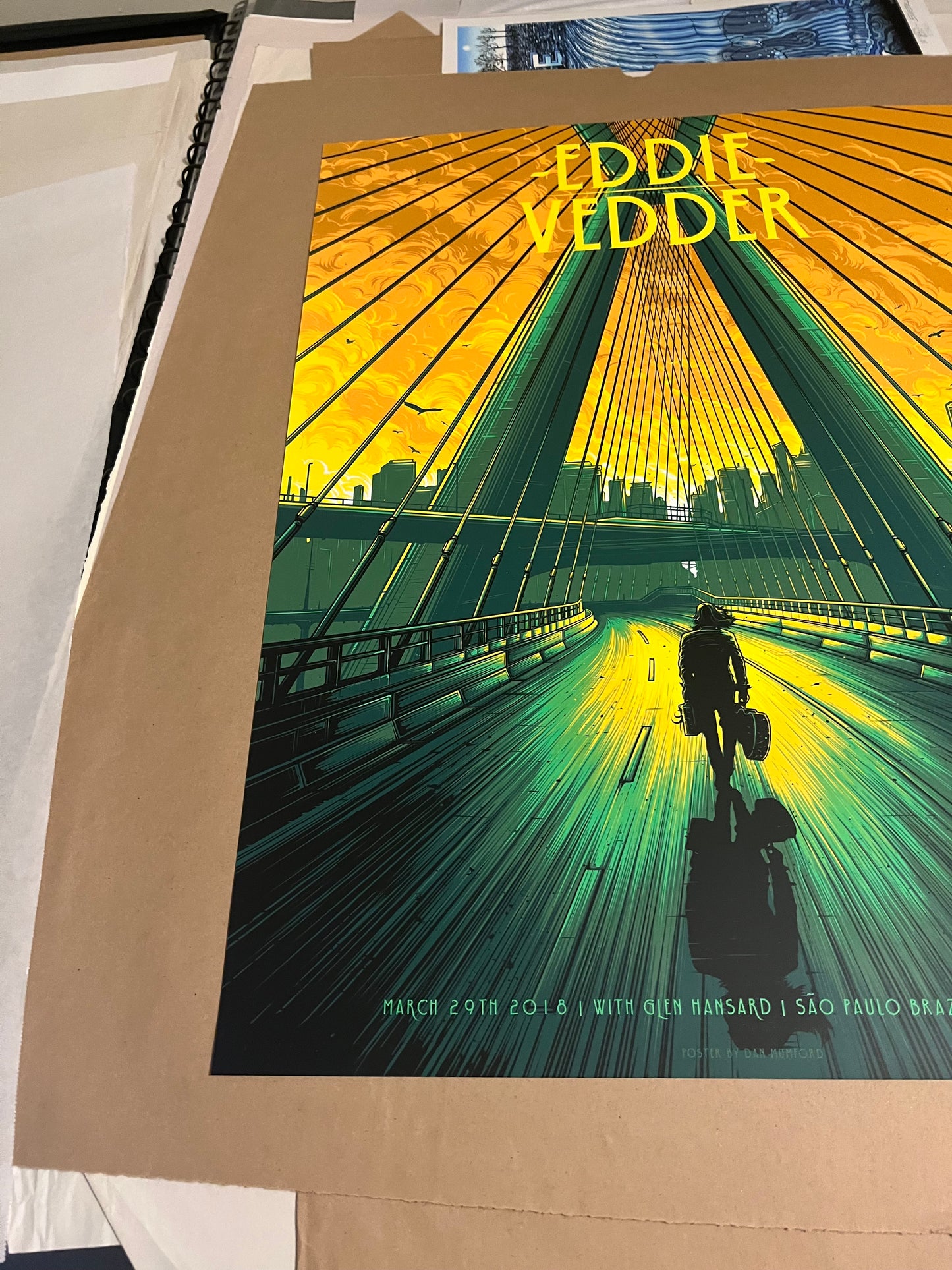 Eddie Vedder Mar 29th 2018 Sao Paulo Brazil 18x24 Dan Mumford Poster