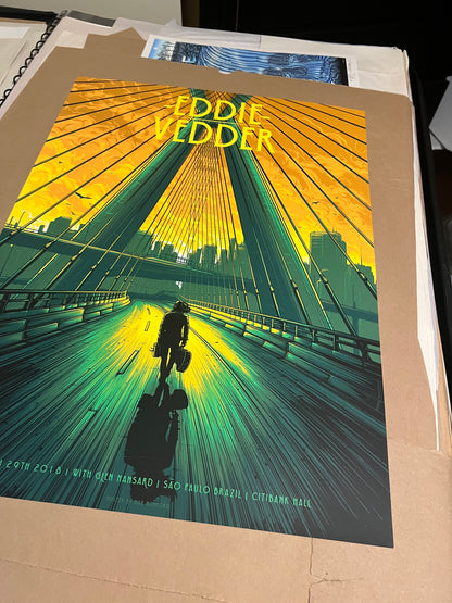 Eddie Vedder Mar 29th 2018 Sao Paulo Brazil 18x24 Dan Mumford Poster