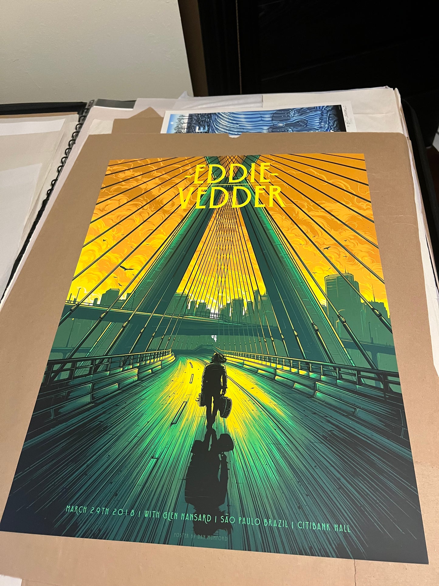 Eddie Vedder Mar 29th 2018 Sao Paulo Brazil 18x24 Dan Mumford Poster