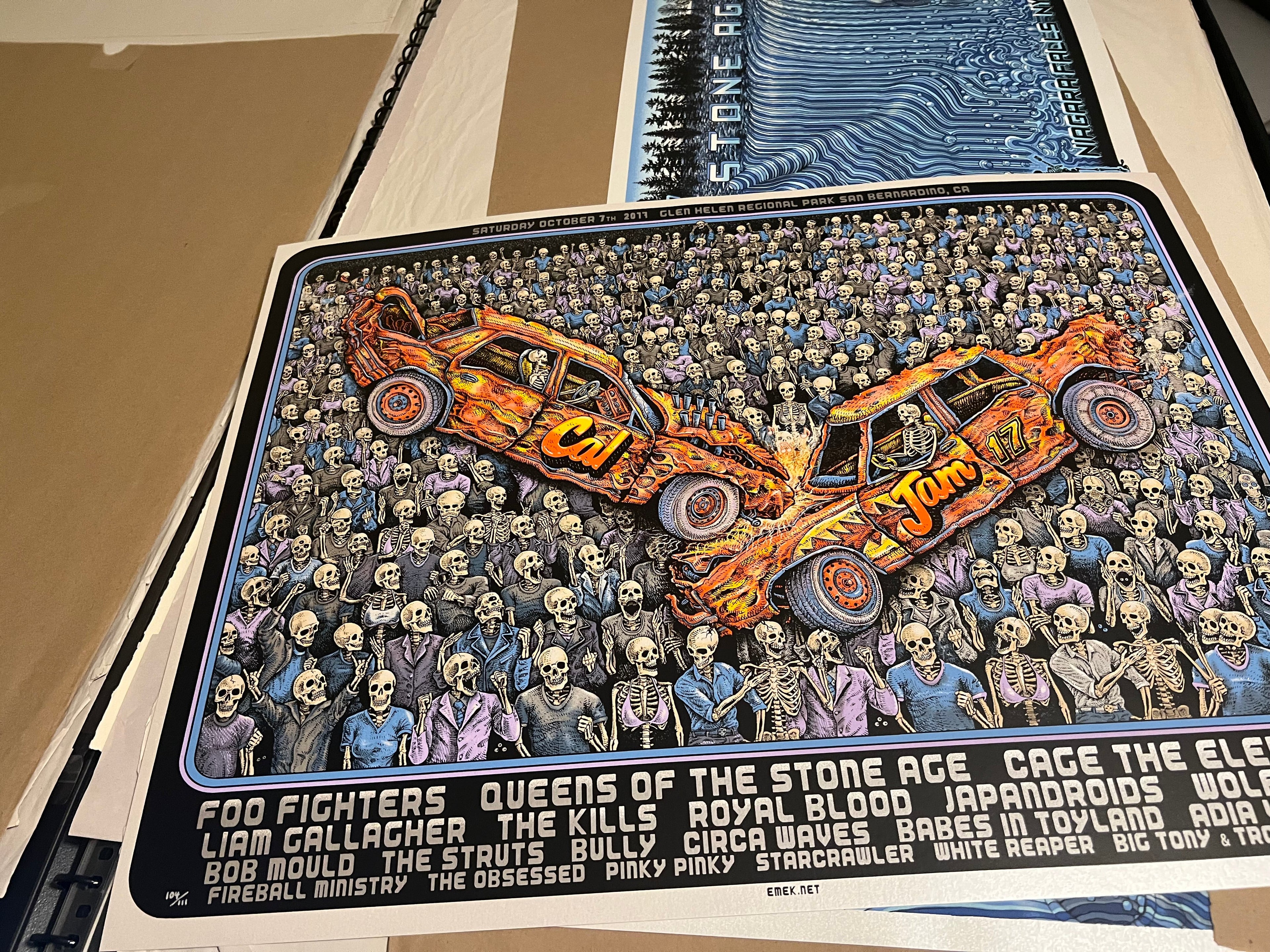 Cal Jam Oct 2017 Emek Limited Signed Poster CA #104/111