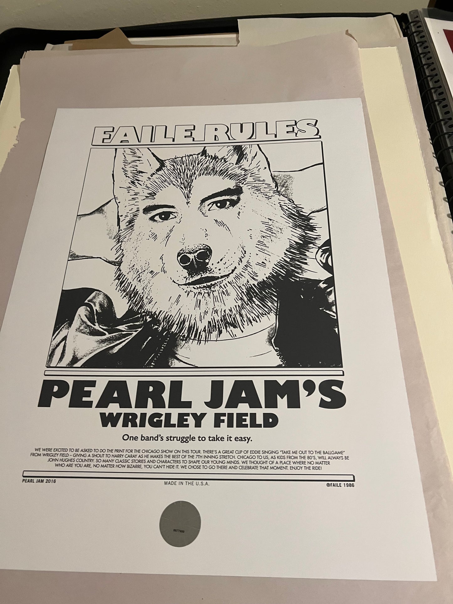 Pearl Jam August 20 & 22 2016 Wrigley Field Chicago by Faile