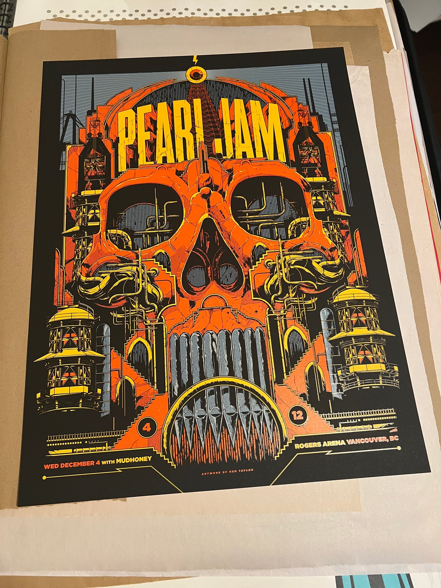 Pearl Jam w Mudhoney December 4 2013 Ken Taylor 18x24 Poster