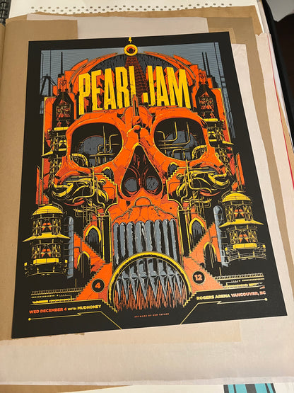 Pearl Jam w Mudhoney December 4 2013 Ken Taylor 18x24 Poster