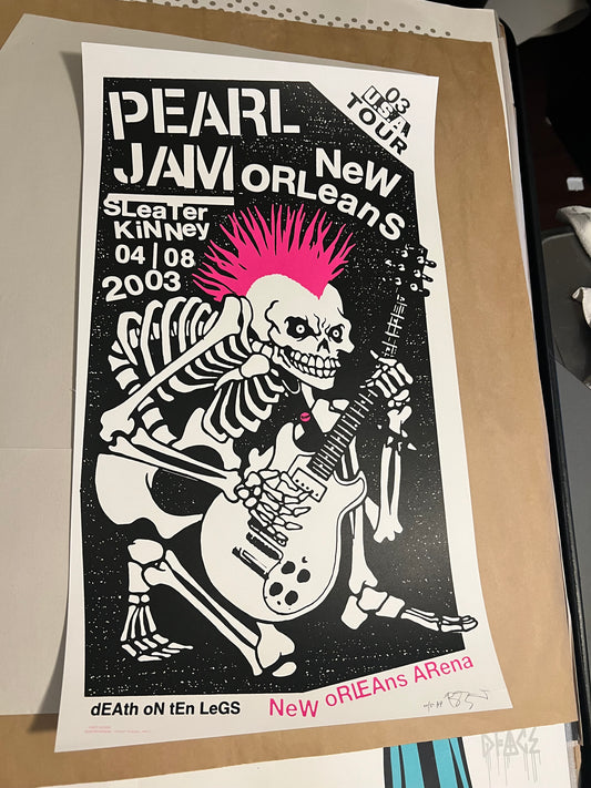 Pearl Jam Sleater Kinney April 8 2003 Death on ten legs ARTIST PROOF RARE poster