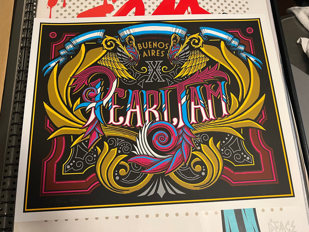 Pearl Jam Nov 13th 2011 Buenos Aires Brad Klausen 18/20 ULTRA RARE SIGNED
