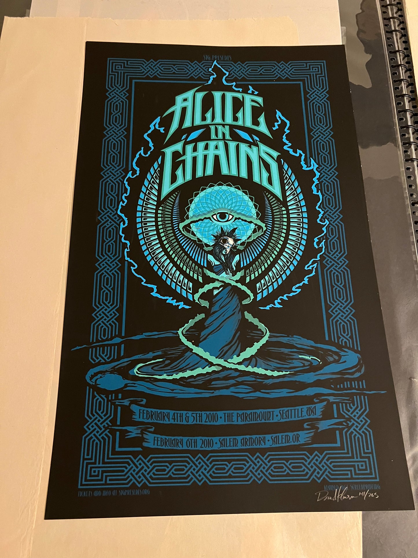 Alice in chains February 2010 Seattle Paramount Brad Klausen SIGNED and Numbered