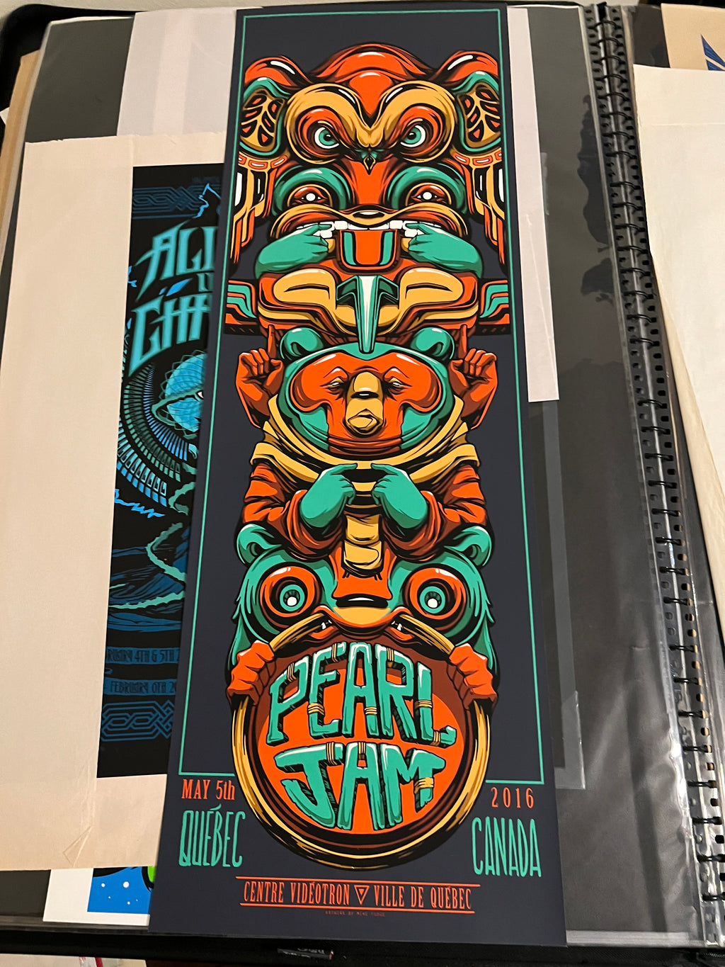 Pearl Jam May 5 2016 Quebec Videotron 12x36 Mike Fudge Poster!