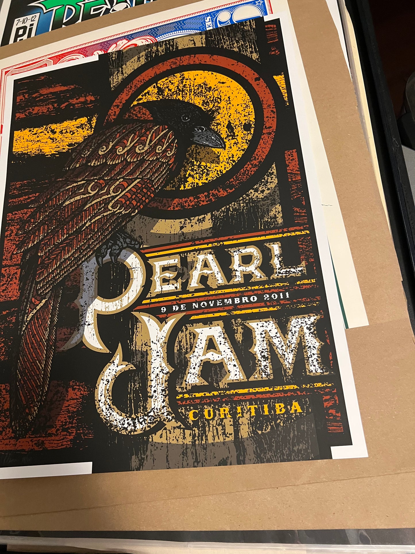 PEARL JAM November 9 2011 Curitiba Brazil VARIANT SIGNED Poster By BRAD KLAUSEN