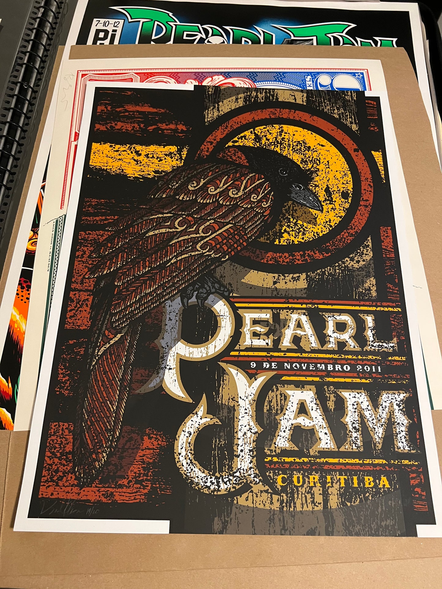 PEARL JAM November 9 2011 Curitiba Brazil VARIANT SIGNED Poster By BRAD KLAUSEN