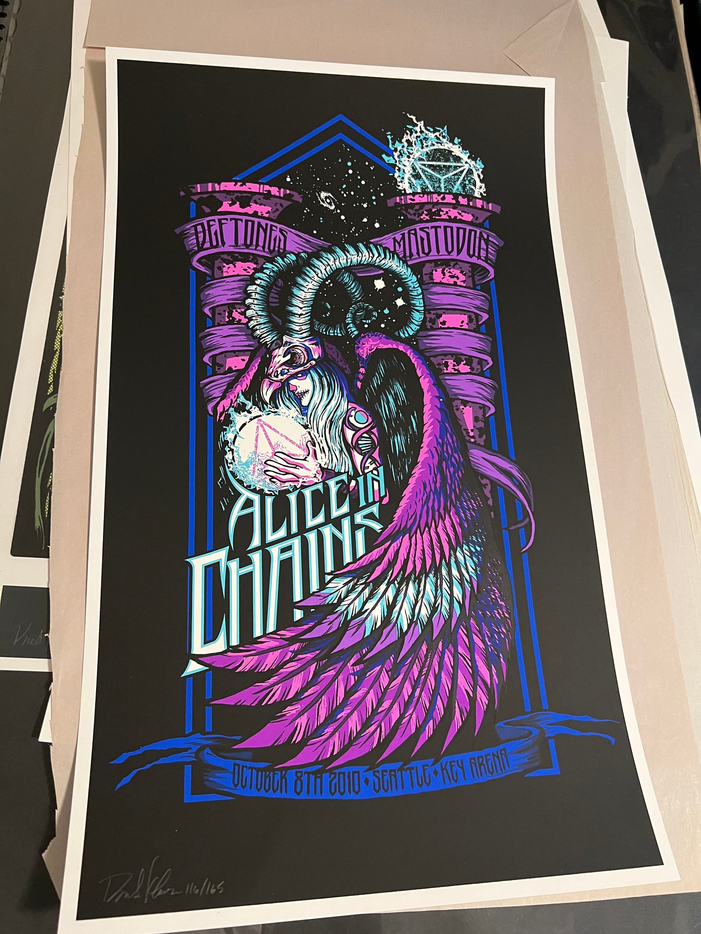 Alice In Chains 2010 Seattle Poster Klausen Key Arena Seattle SIGNED