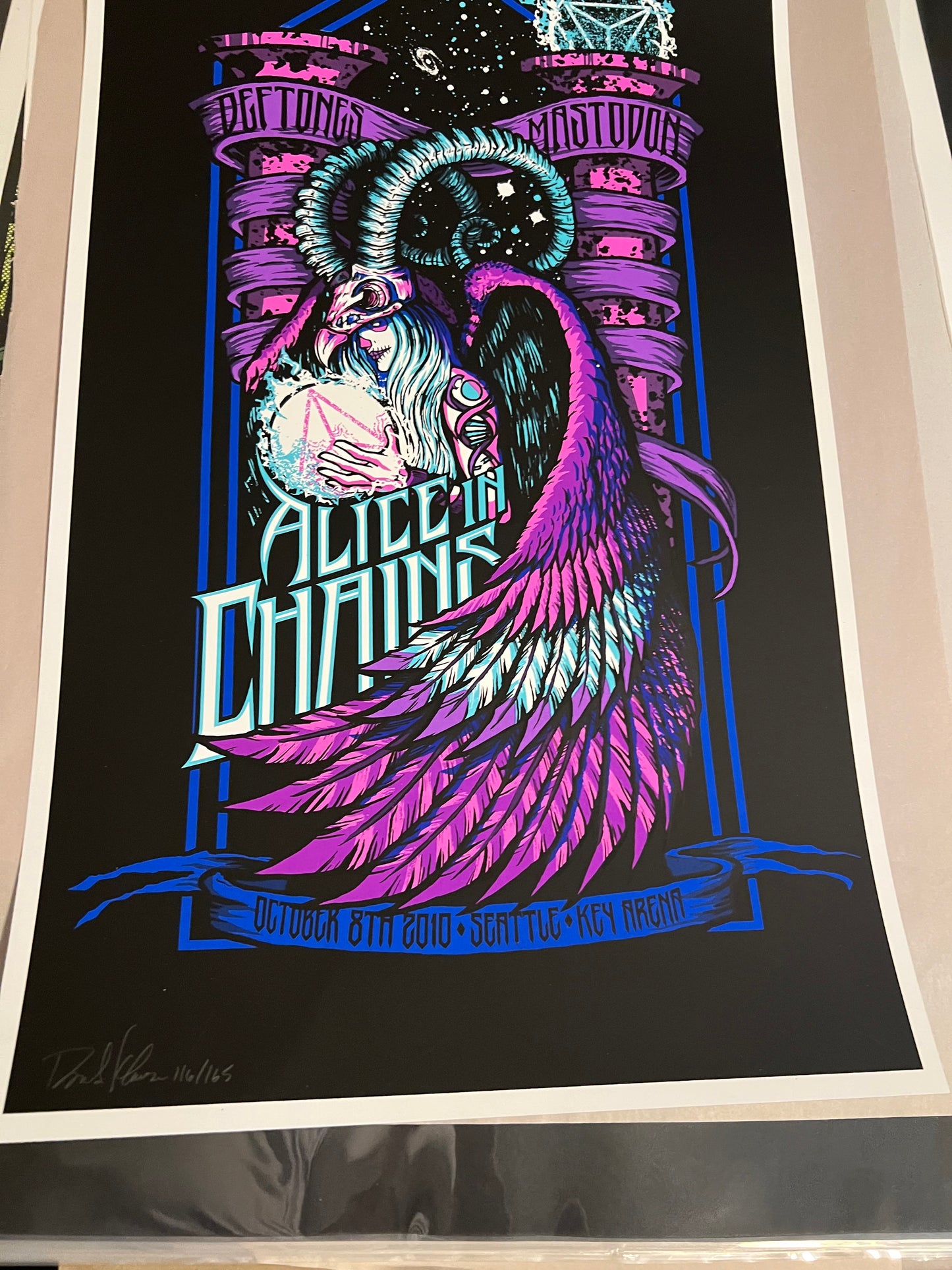 Alice In Chains 2010 Seattle Poster Klausen Key Arena Seattle SIGNED