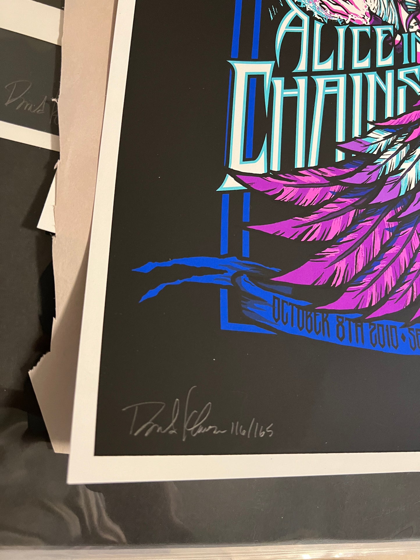 Alice In Chains 2010 Seattle Poster Klausen Key Arena Seattle SIGNED