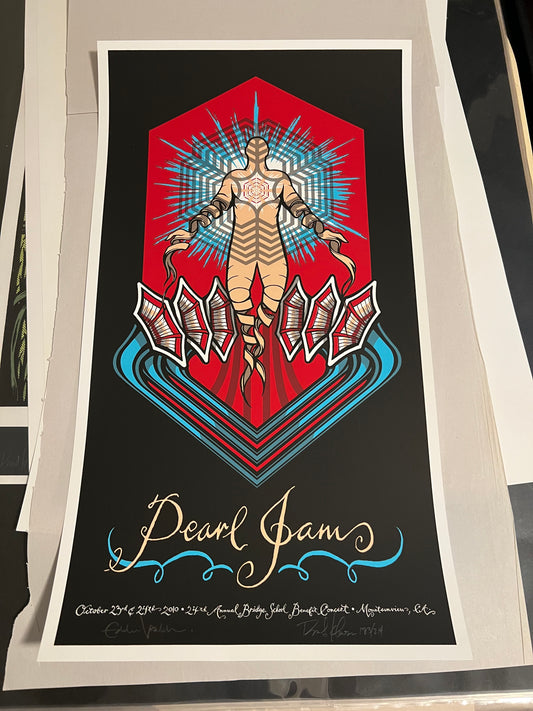 Pearl Jam October 2010 Bridge School Benefit Concert Poster Klausen SIGNED