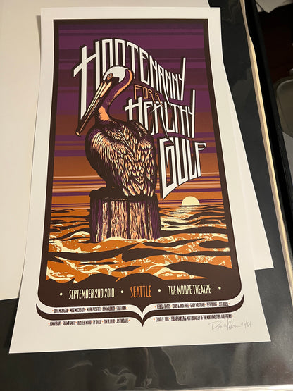 Hootenanny for a Healthy Gulf Sept 2nd 2010 Seattle WA  SIGNED 15x26!