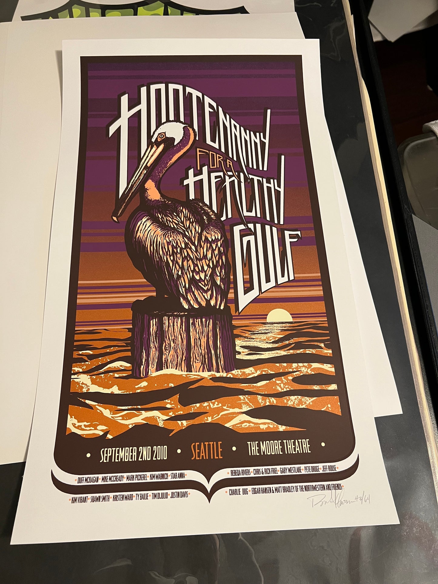 Hootenanny for a Healthy Gulf Sept 2nd 2010 Seattle WA  SIGNED 15x26!