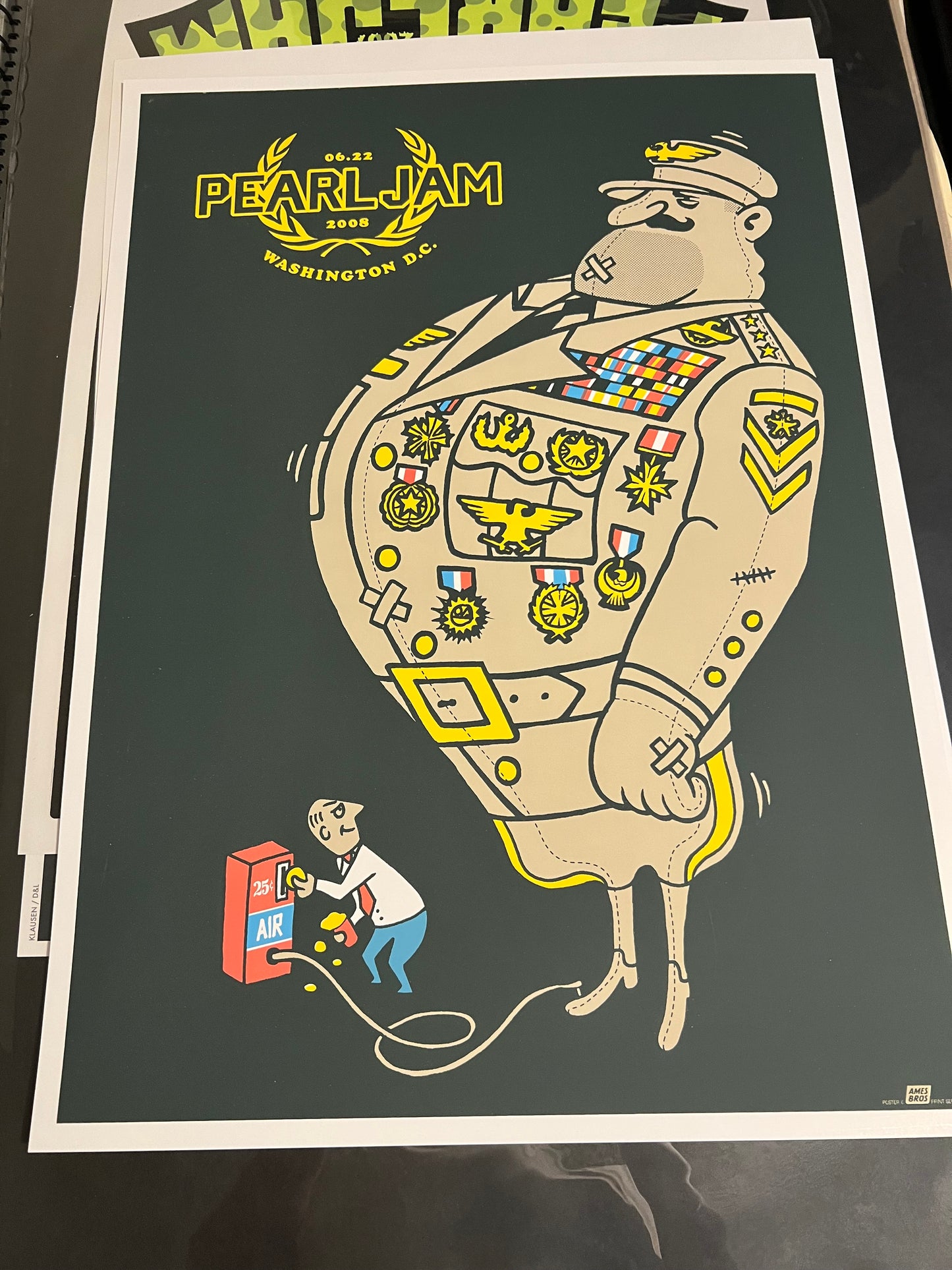 Pearl Jam 2008 Washington DC Ames Bros 19x26 Poster