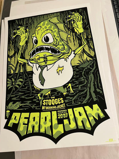 Pearl Jam August 5 2007 Lollapalooza Poster by Ames Bros 19x26!