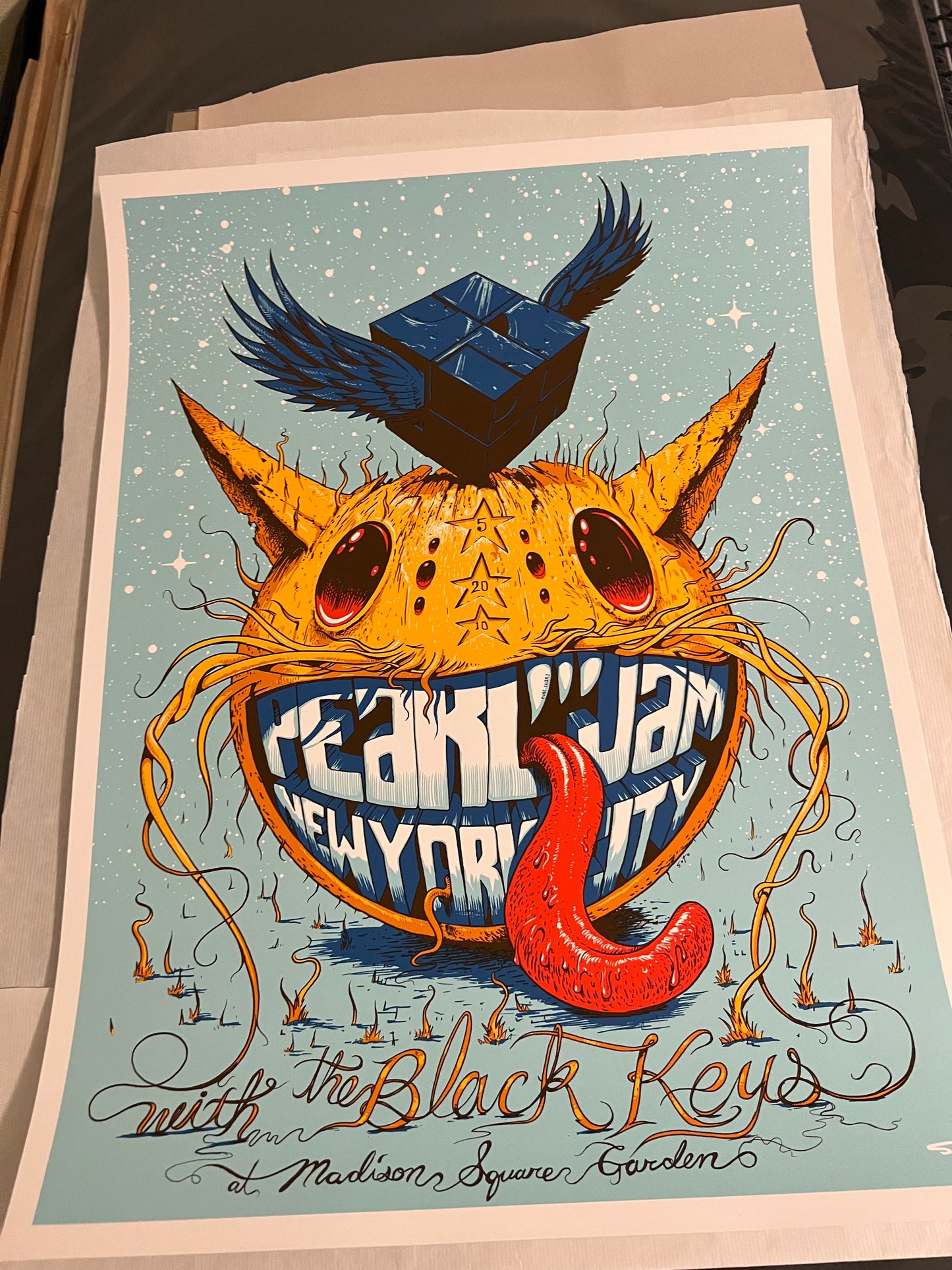 PEARL JAM May 20, 2010 NYC Madison Square Garden Concert Poster By JEFF SOTO