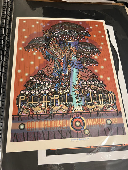 PEARL JAM May 9 2010 Cleveland Poster By GUY BURWELL SIGNED SN!