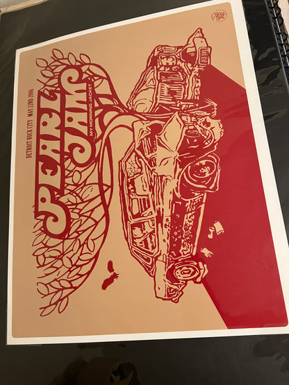 PEARL JAM May 22 2006 Detroit Auburn Hills Poster By AMES BROS. 25x21!