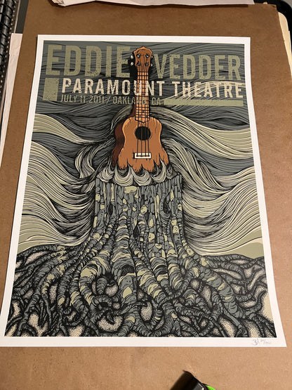 Eddie Vedder Poster Paramount Theatre July 11 2011 18x24 SIGNED SN KLAUSEN!