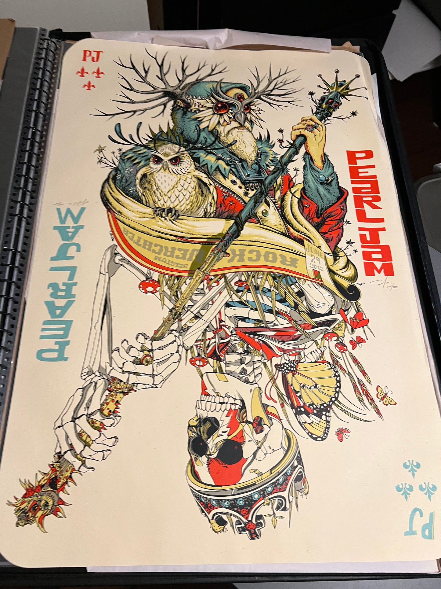 Pearl Jam 2012 Belgium Jeff Soto Poster SIGNED SN! 25x36! #104/200!