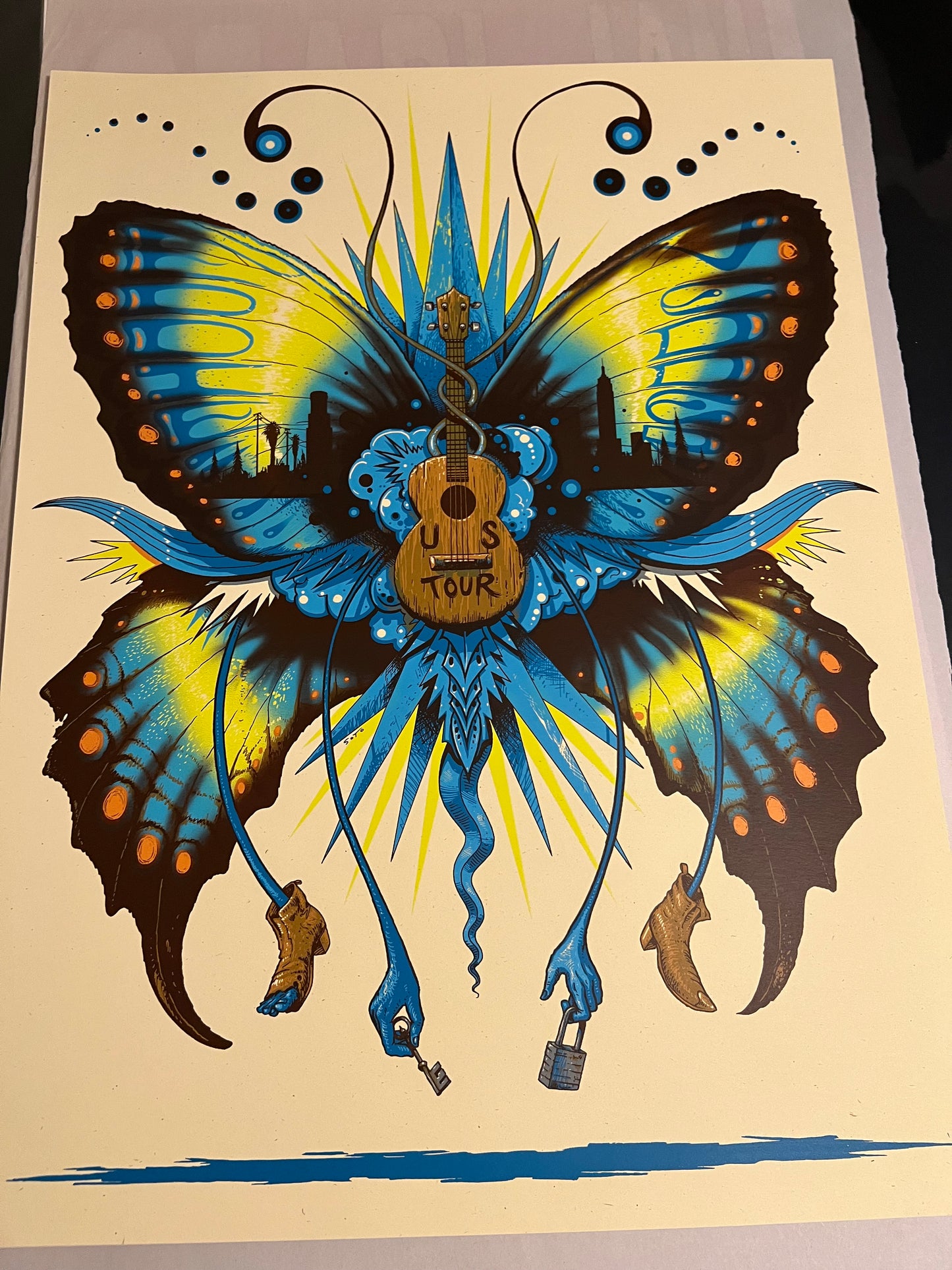 Eddie Vedder USA Tour 2011 Butterfly Jeff Soto 18x24!