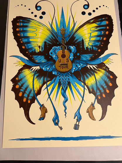 Eddie Vedder USA Tour 2011 Butterfly Jeff Soto 18x24!