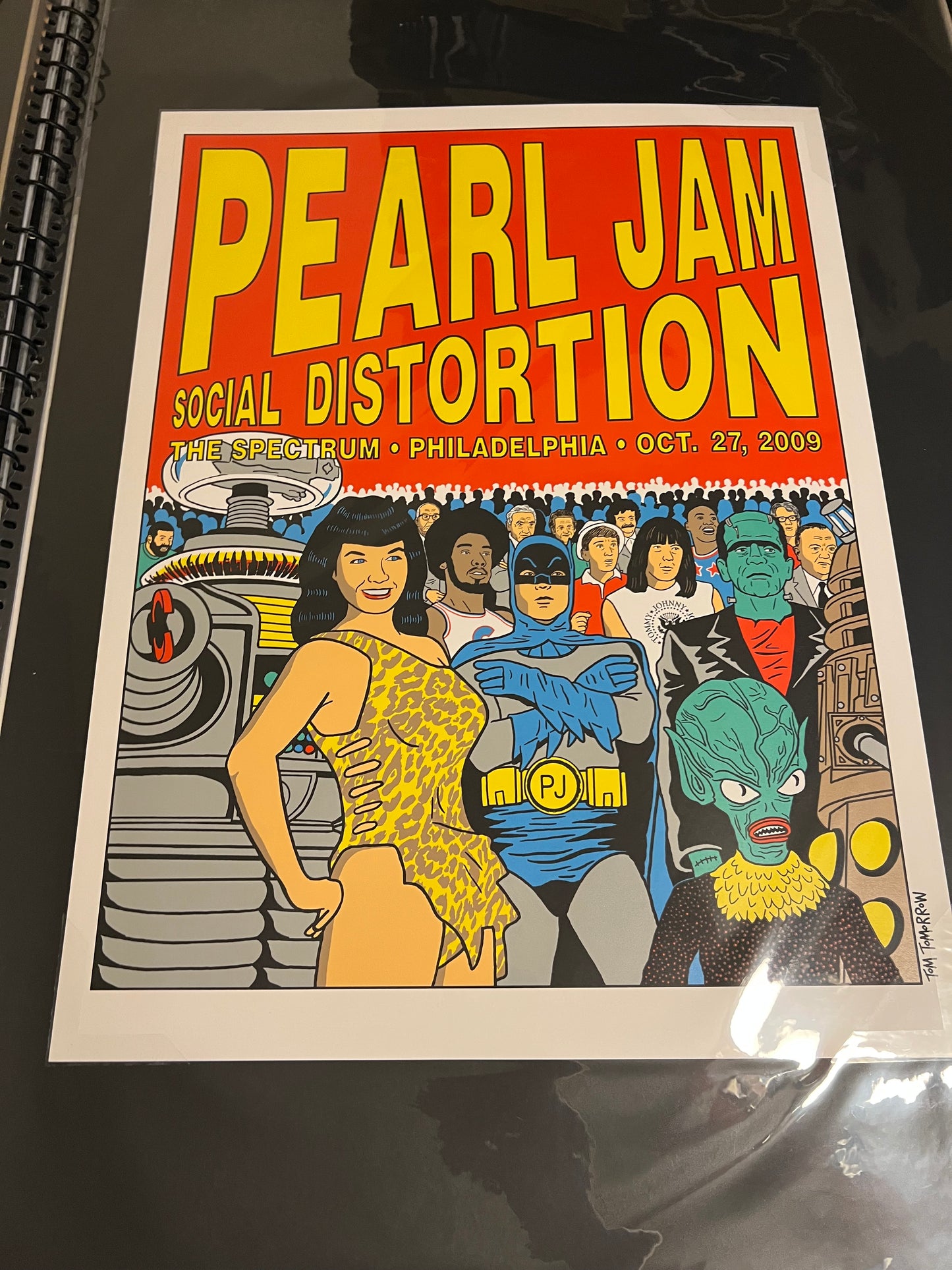 Pearl Jam October 27 2009 Tom Tomorrow Distortion Spectrum Philadelphia Poster!