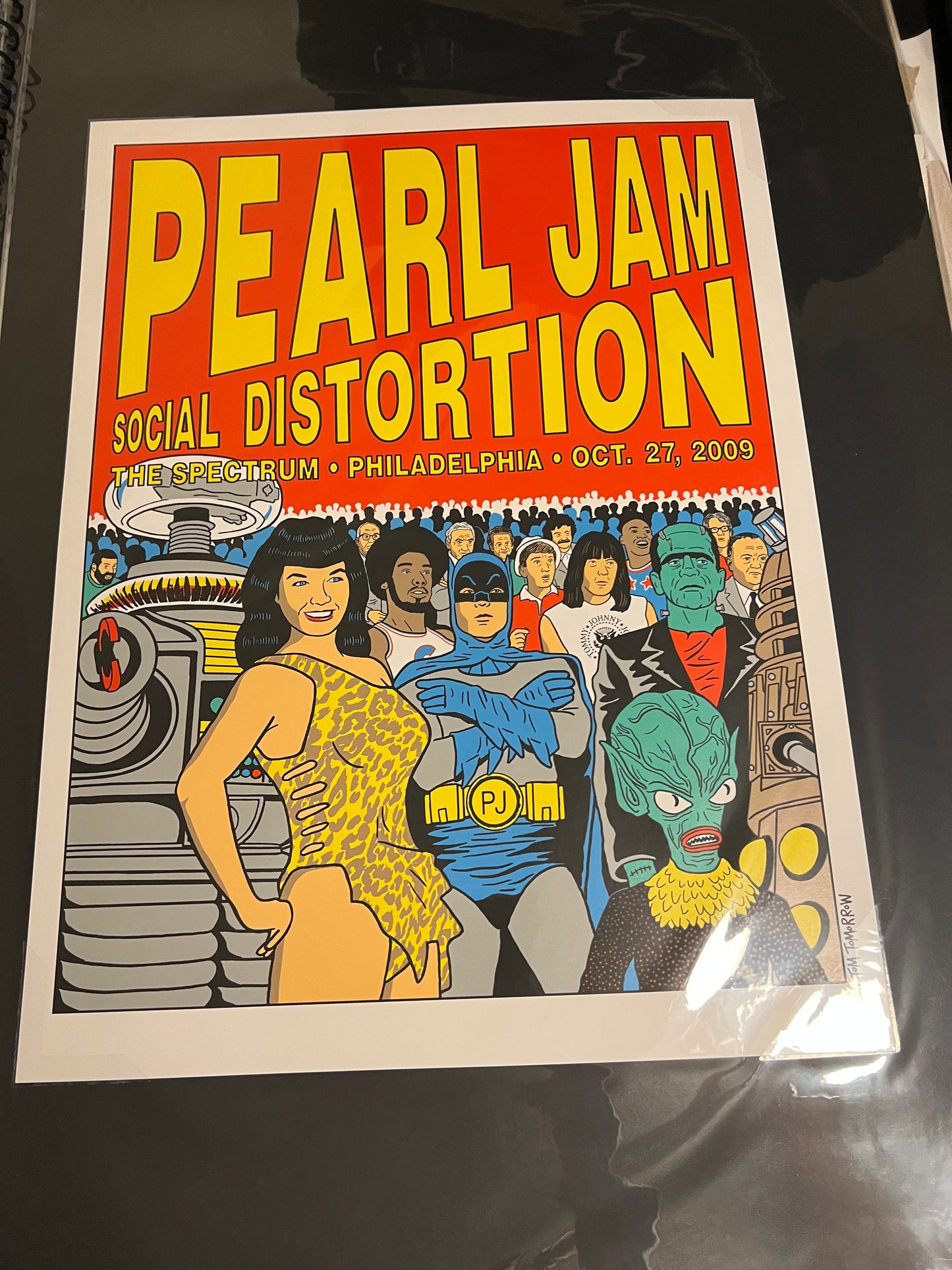 Pearl Jam October 27 2009 Tom Tomorrow Distortion Spectrum Philadelphia Poster!