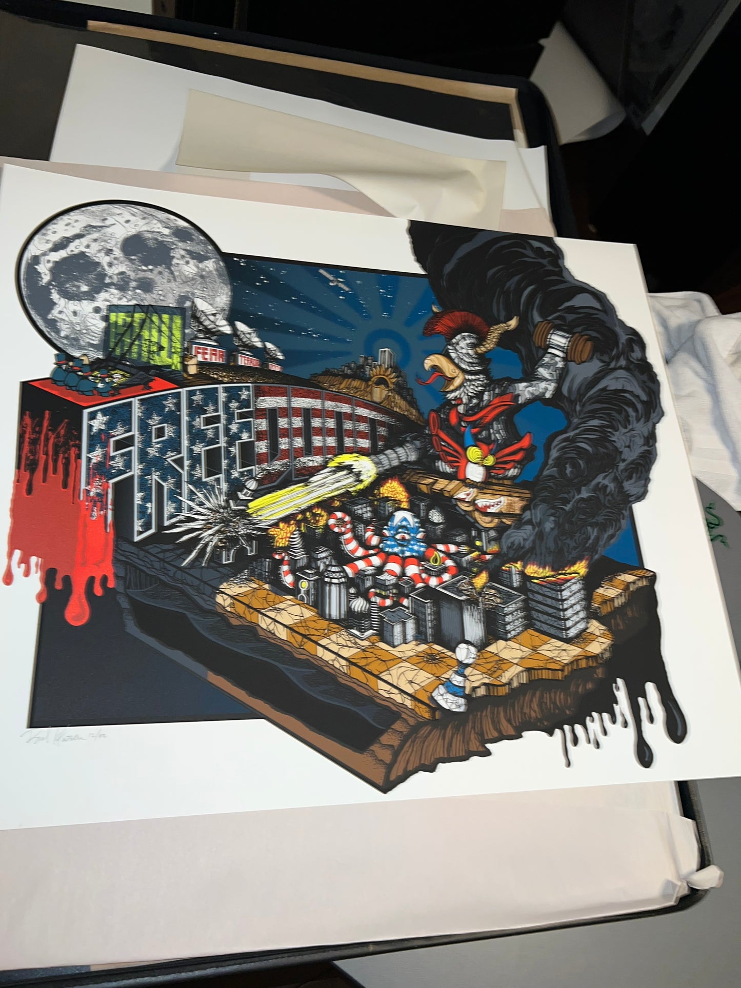 BRAD KLAUSEN JUDGE ART PRINT 2008 SIGNED SN 27.5x24!