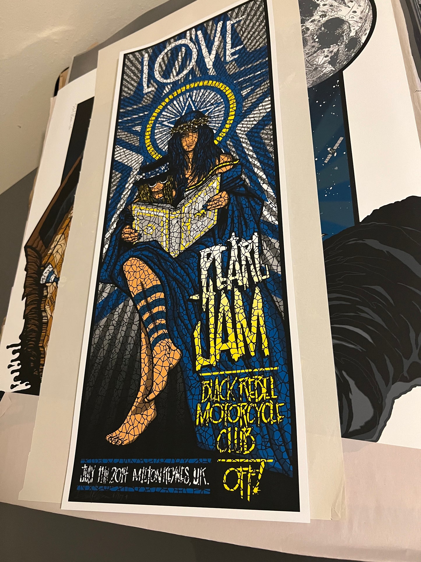 PEARL JAM MILTON KEYNES 2014 UK POSTER SIGNED SN 11x28 #6/117!!