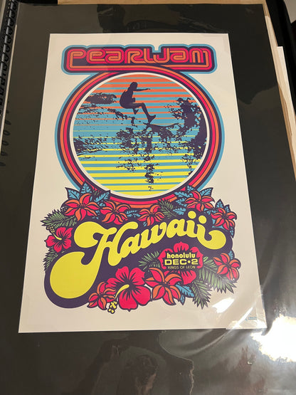 PEARL JAM TOUR POSTER HONOLULU HAWAII 2006 BY AMES BROS 17x26!