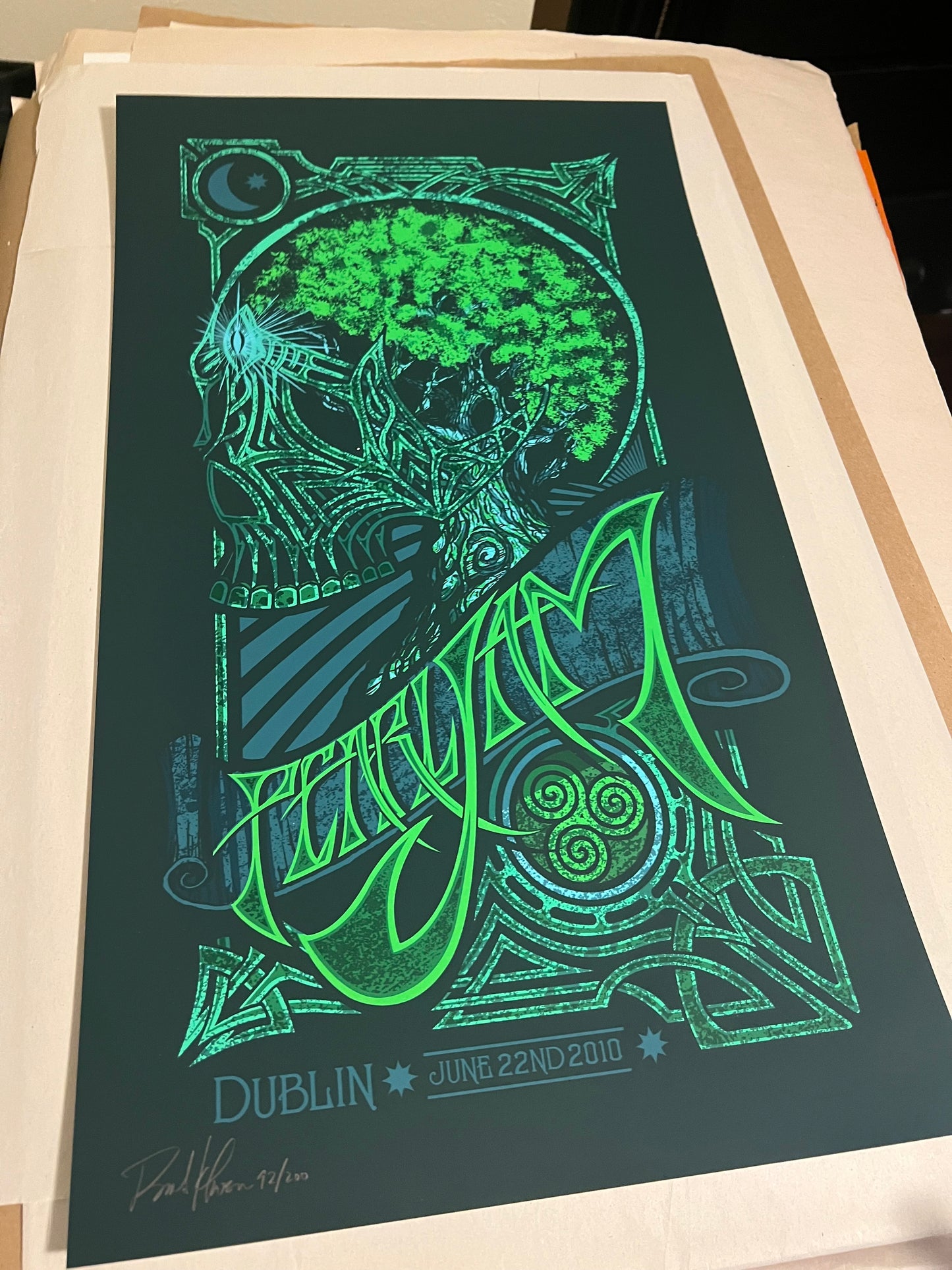 Pearl jam Dublin June 22nd 2010 14x24 Klausen SIGNED SN #42/200!!