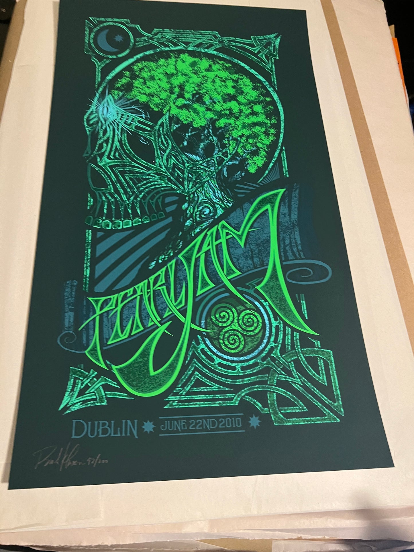 Pearl jam Dublin June 22nd 2010 14x24 Klausen SIGNED SN #42/200!!