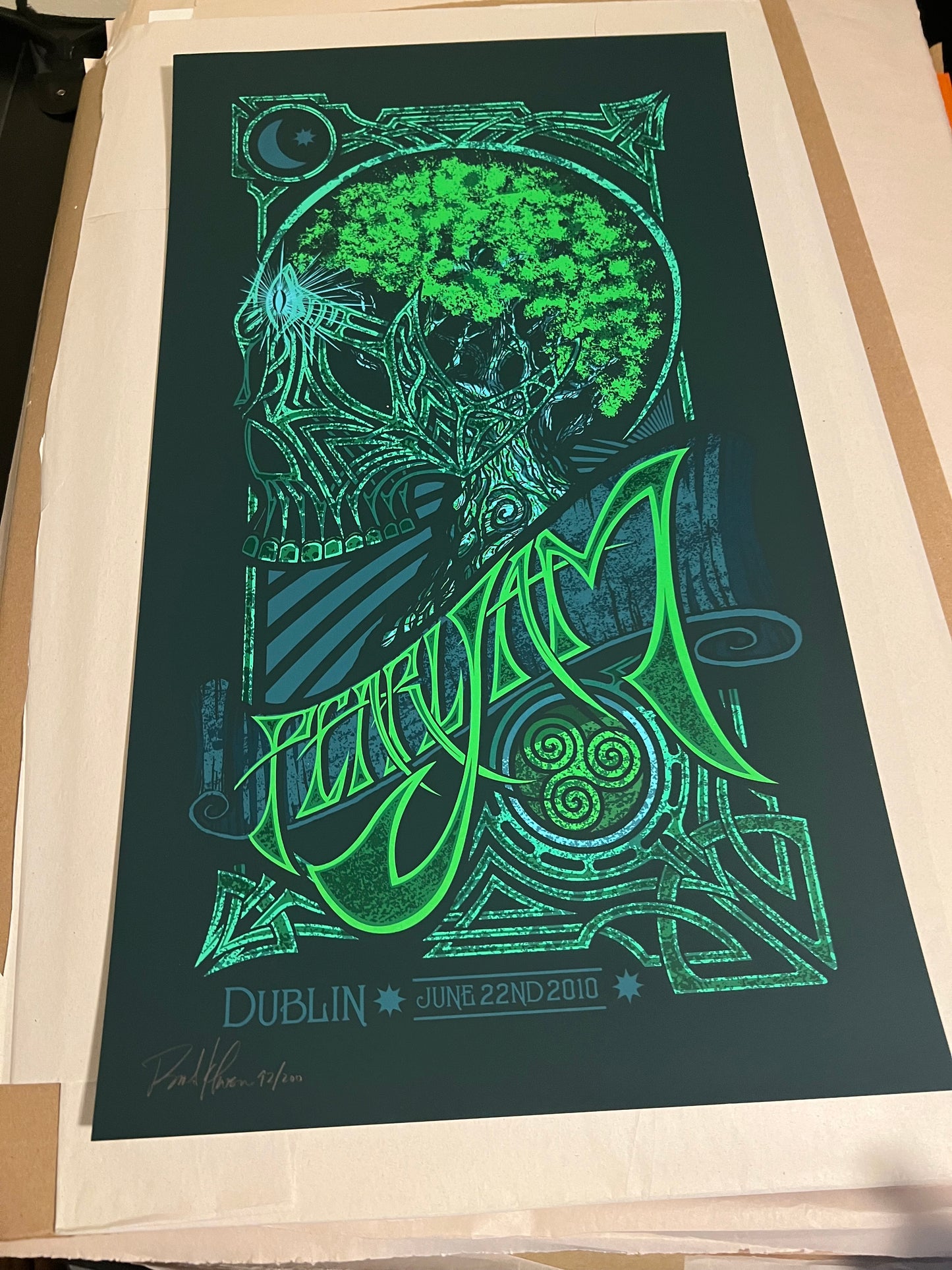 Pearl jam Dublin June 22nd 2010 14x24 Klausen SIGNED SN #42/200!!