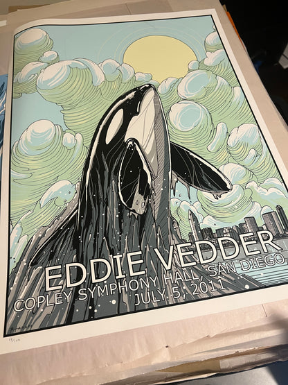 Eddie Vedder San Diego 2011 Roland Tamayo Poster by Amayo Signed SN!  18x24!