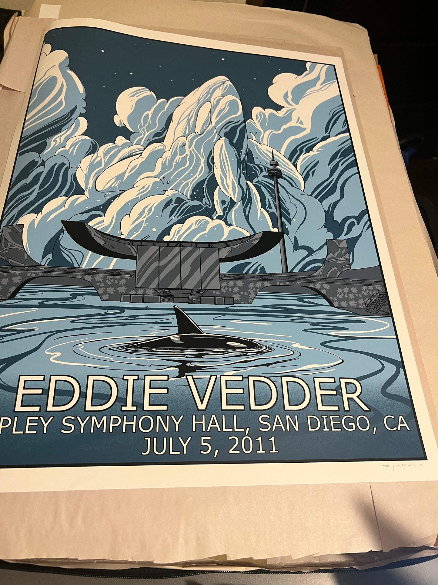 Eddie Vedder San Diego 2011 Poster by Amayo Signed SN!  18x24! VARIANT!