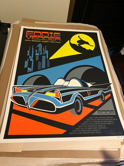 Eddie Vedder 2008 Summer Batmobile Poster by Klausen SIGNED SN!