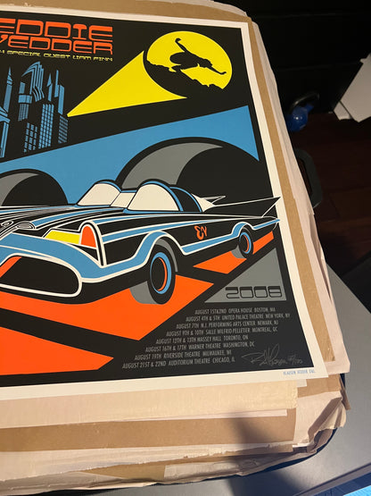 Eddie Vedder 2008 Summer Batmobile Poster by Klausen SIGNED SN!